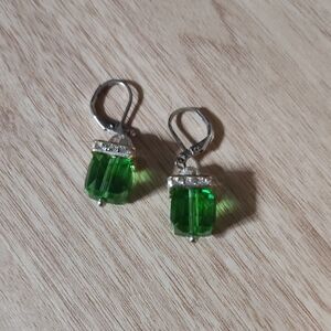 Vibrant Green Crystal Earrings
